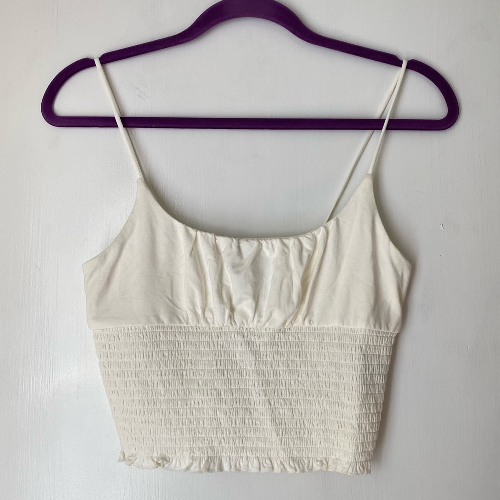 Forever 21 Smocked Milkmaid Crop Tank Top